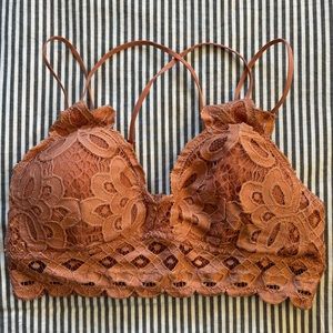 Bralette Crochet Lace Crisscross Strap Back
